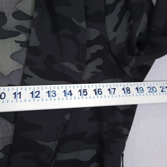 500 Maison Cinqcent Black & Grey Camo Lightweight Belted Trench Jacket Medium - Picture 16 of 16